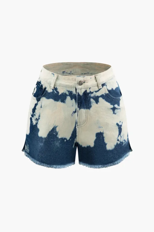 Denimshorts med Tie Dye Print sold by Micas