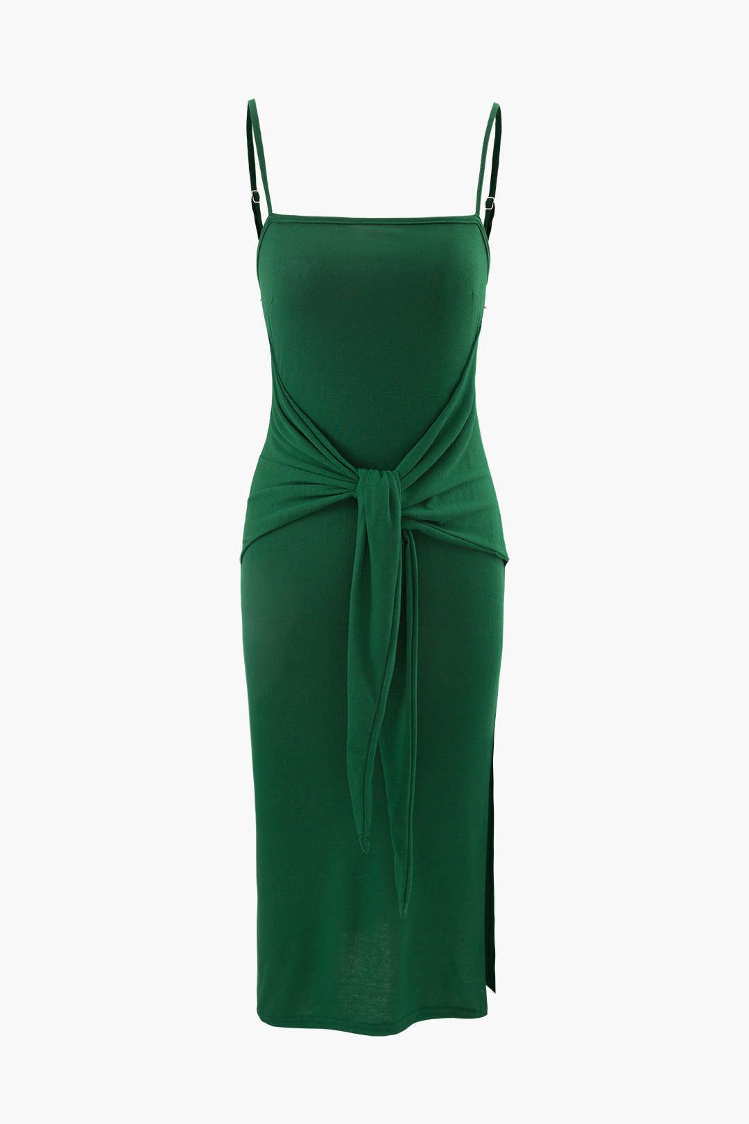 Knot Front Slit Cami Midi Dress sold by Micas