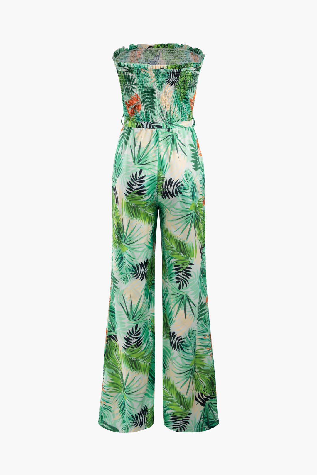 Tropical Print Belted Strapless Wide Leg Jumpsuit sold by Micas product image thumbnail 2
