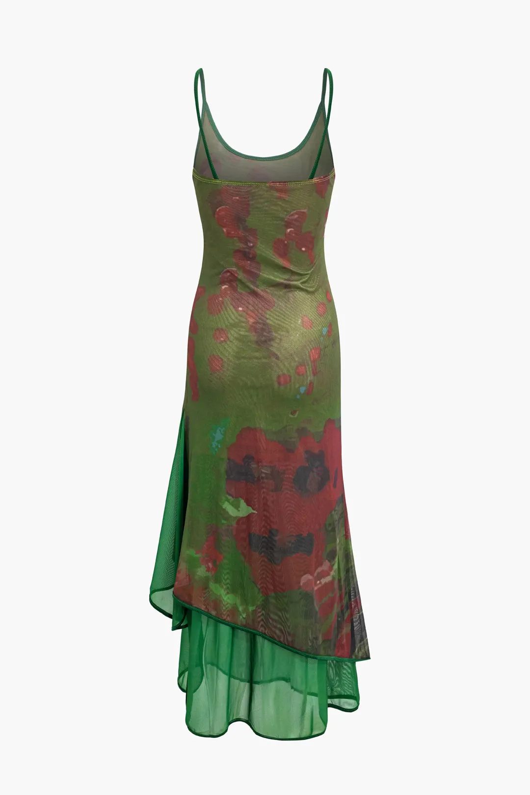 Floral Print Mesh Layer Slip Midi Dress sold by Micas product image thumbnail 2