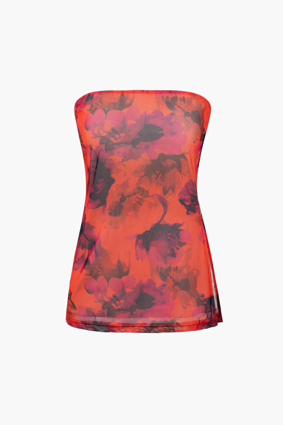 Floral Print Mesh Tube Top And Mini Skirt Set sold by Micas product image thumbnail 2
