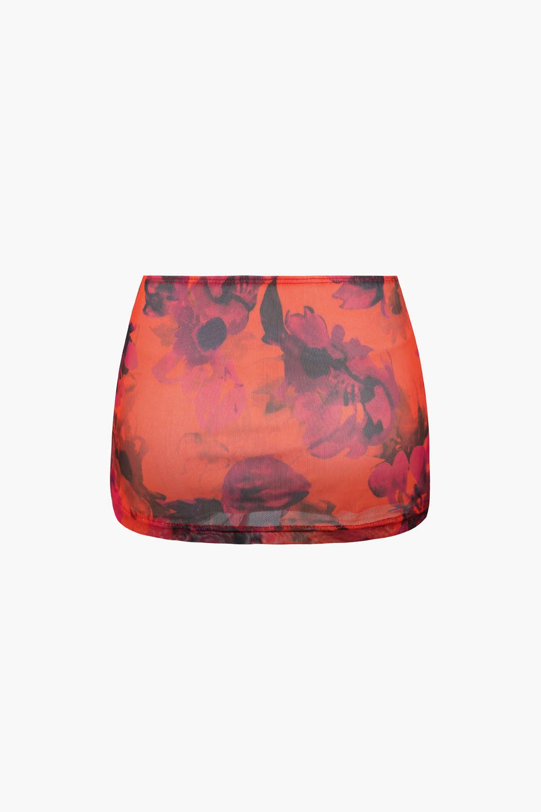 Floral Print Mesh Tube Top And Mini Skirt Set sold by Micas product image thumbnail 5