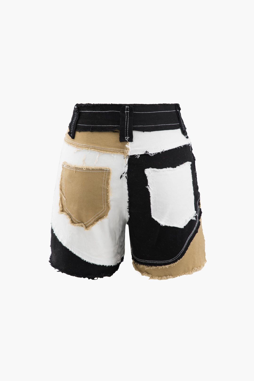 Patchwork Frayed Denim Shorts sold by Micas product image thumbnail 2