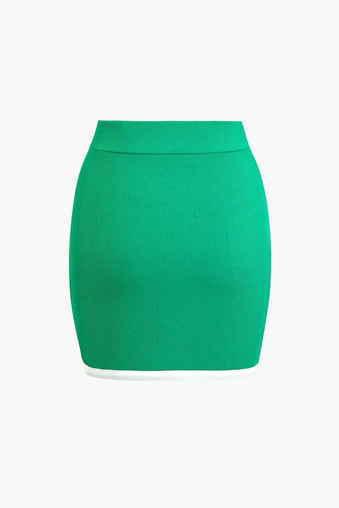 Kontrastfri rygløs top og slids asymmetrisk mini-nederdelsæt sold by Micas product image thumbnail 5