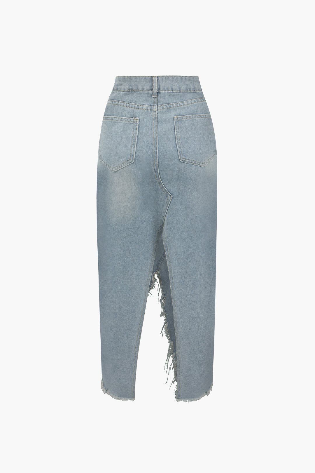 Asymmetric Frayed Destroyed Denim Skirt sold by Micas product image thumbnail 2