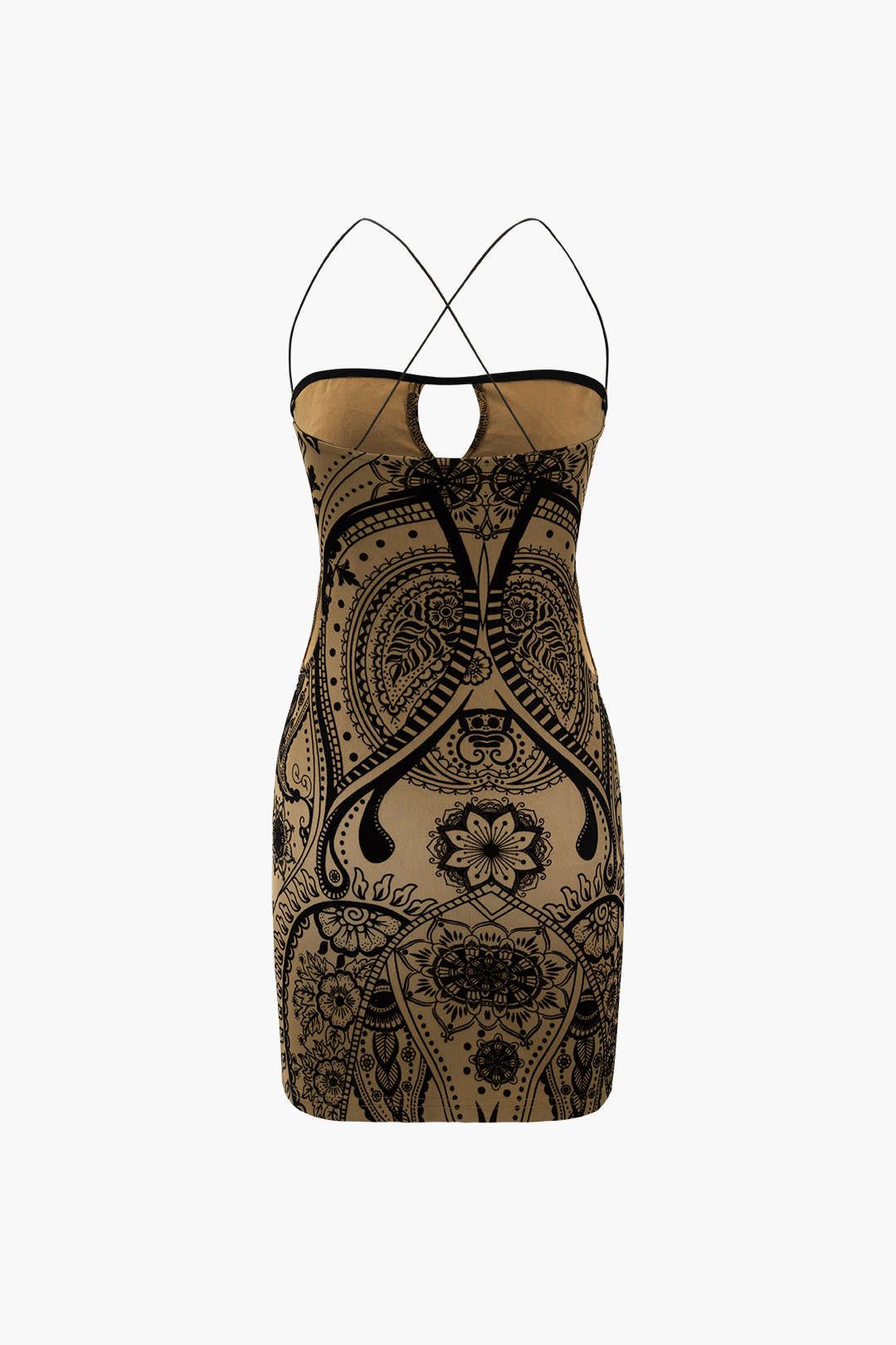 Floral Flocked Cut-Out Mini Dress sold by Micas product image thumbnail 2