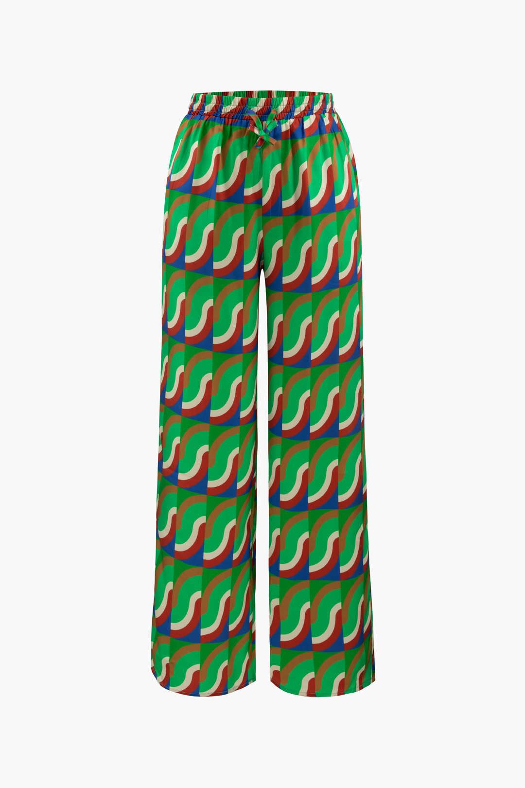 Geometric Print Low Rise Wide Leg Pants sold by Micas