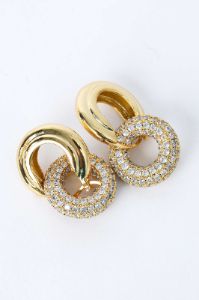 Pave Interlock Hoop Earrings sold by Micas