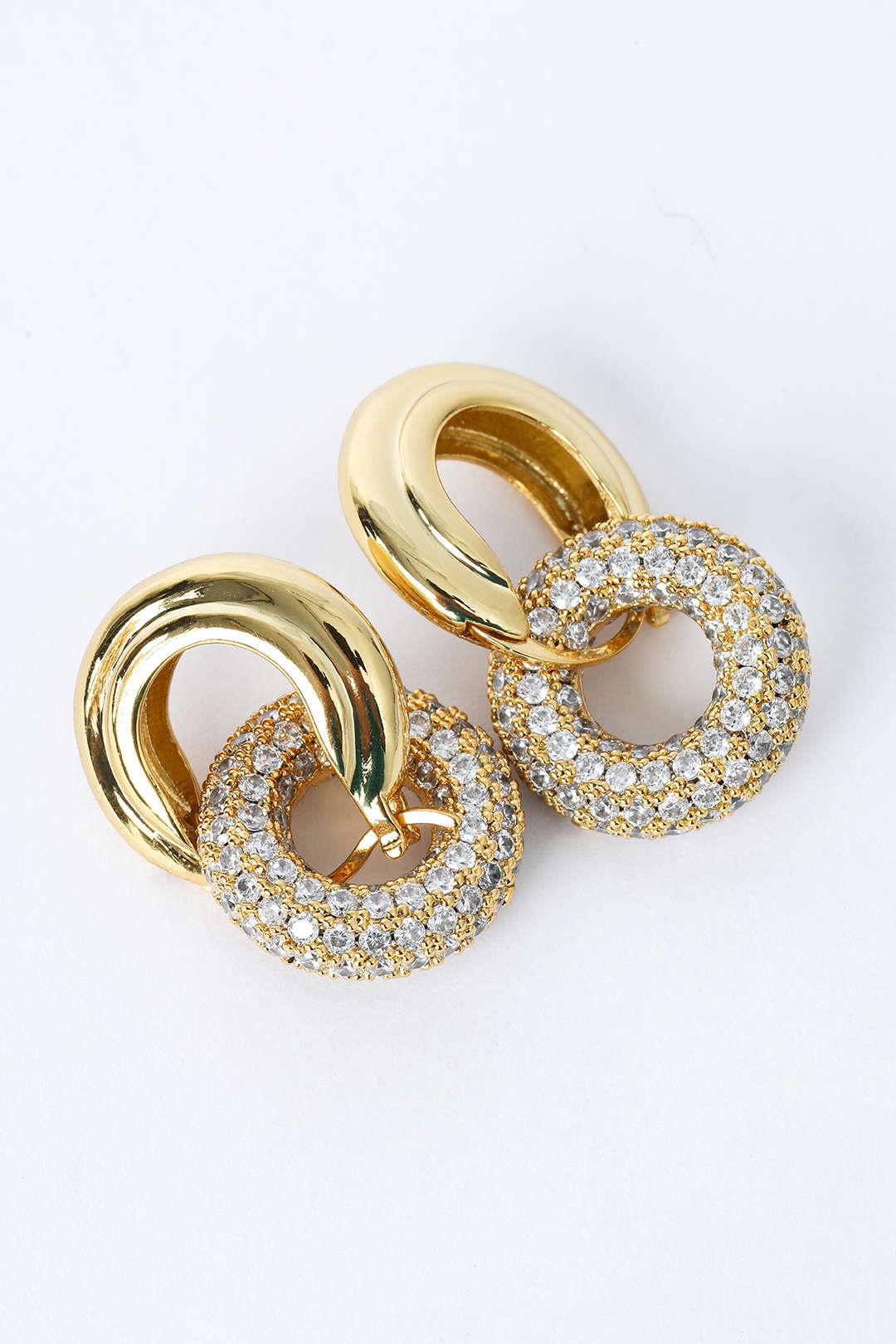 Pave Interlock Hoop Earrings sold by Micas product image thumbnail 2