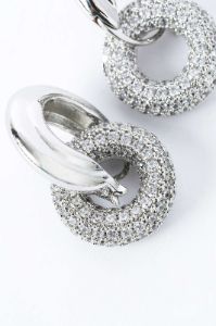 Pave Interlock Hoop Earrings sold by Micas