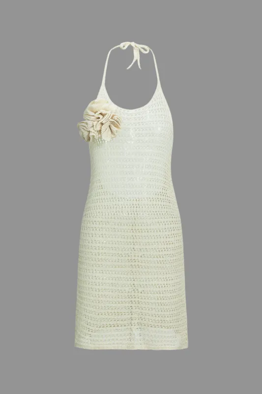 Solid strik skåret ud bagfra sammenbinding kjole sold by Micas