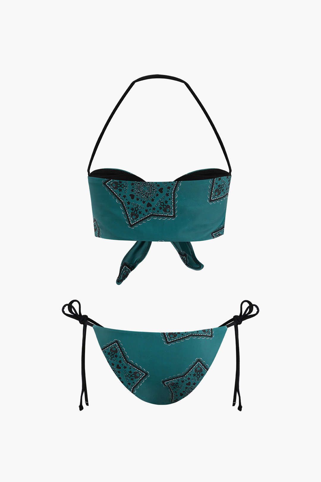 Printed Knotted Halter Tie Bikini Swimsuit Set sold by Micas product image thumbnail 2