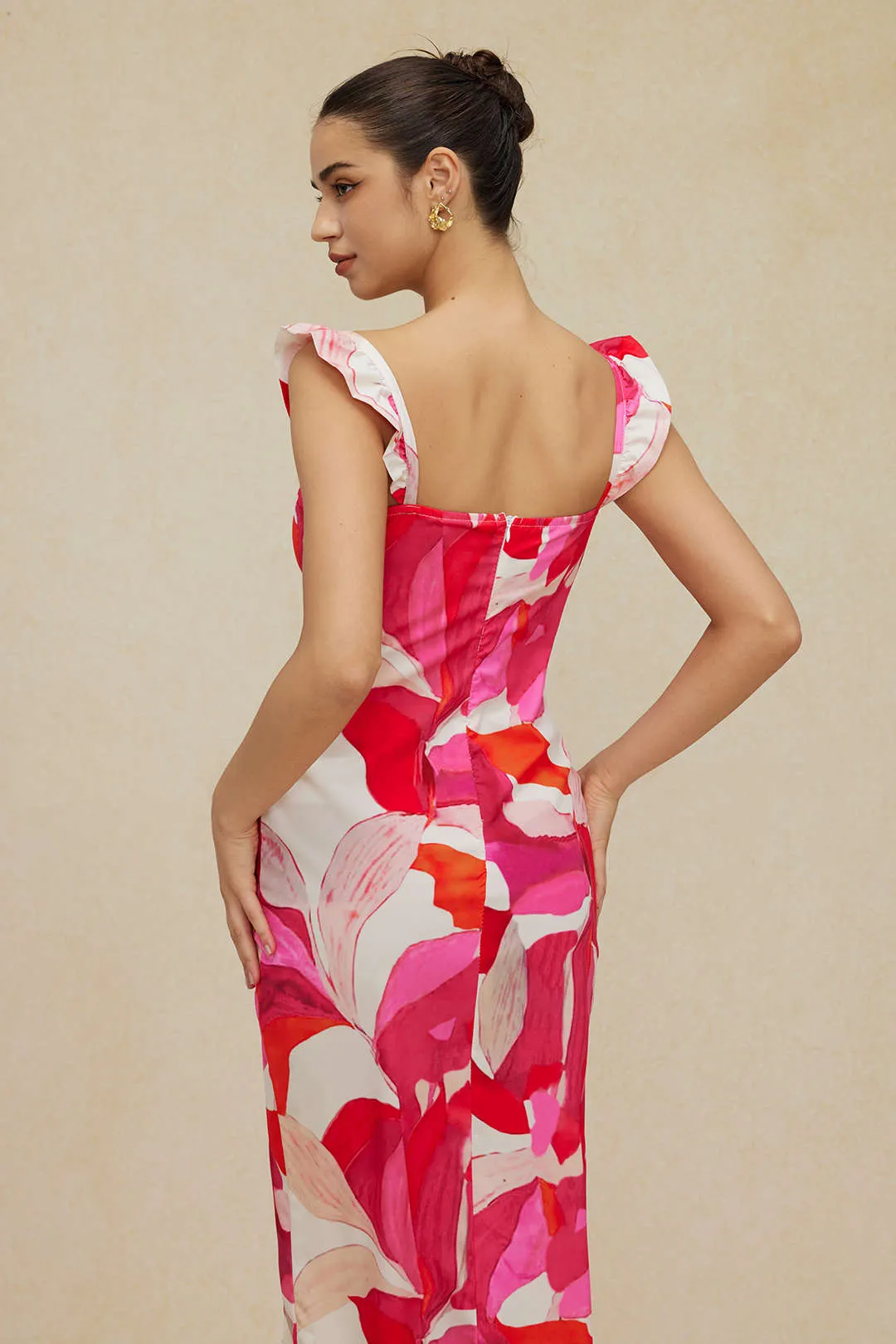 Floral Print Bustier Midi Dress sold by Micas product image thumbnail 5