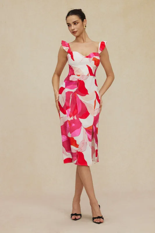 Floral Print Bustier Midi Dress sold by Micas
