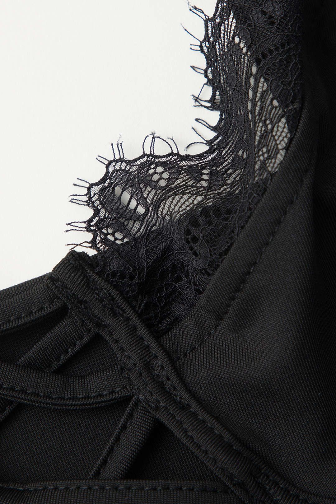 Lace Trim Tie Front Bodycon Mini Dress sold by Micas product image thumbnail 3