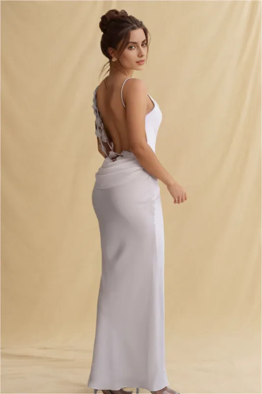 3D Floral Strap Cowl Neck Maxi Dress sold by Micas