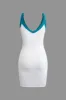 Kontrast V-hals strik mini kjole sold by Micas