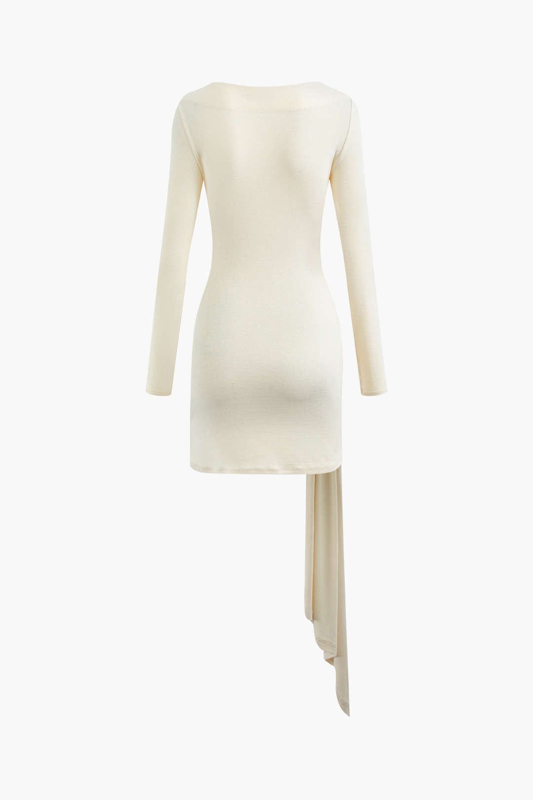 Solid Round Neck Wrap Ruched Midi Dress sold by Micas product image thumbnail 2