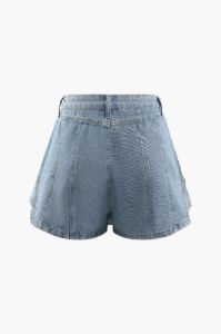 Contrast-Stitch Denim Shorts sold by Micas