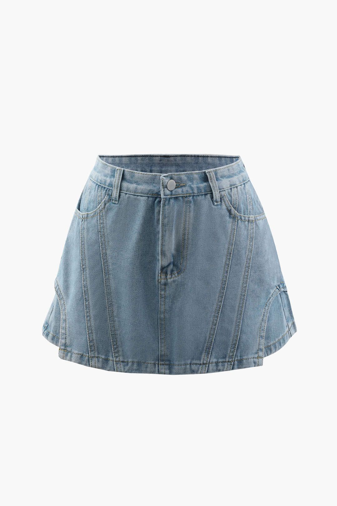 Contrast-Stitch Denim Shorts sold by Micas