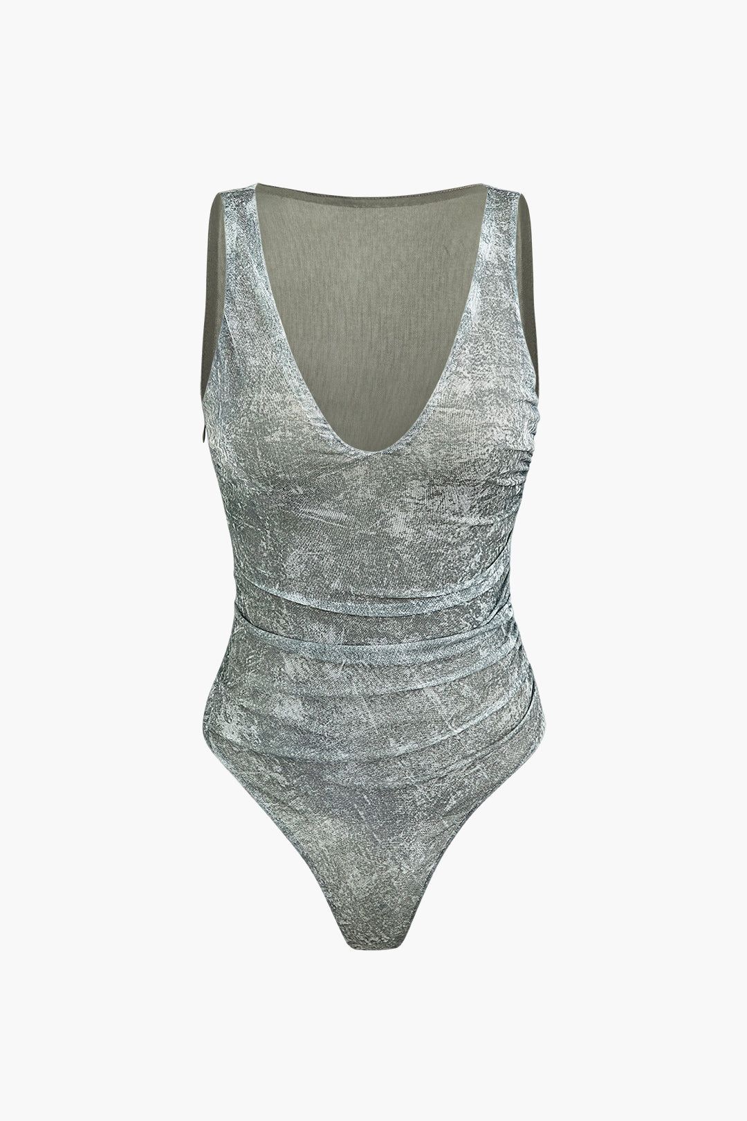 Mesh V-neck Sleeveless Bodysuit sold by Micas