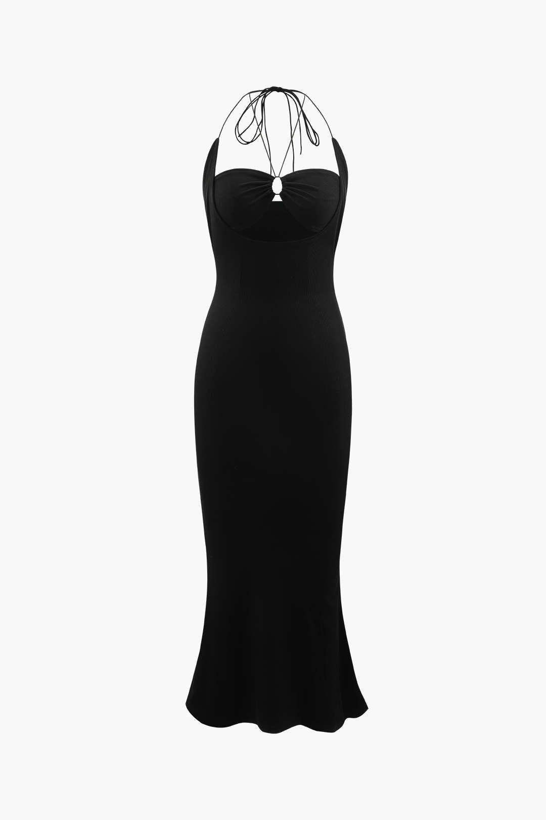 Halter Cut-Out Mermaid Midi Dress sold by Micas