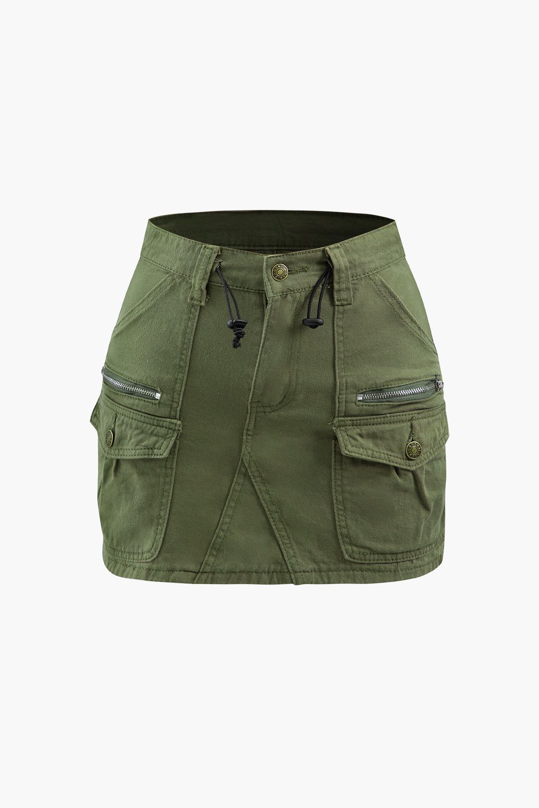Toggle Waist Cargo Mini Skirt sold by Micas