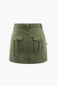 Toggle Waist Cargo Mini Skirt sold by Micas
