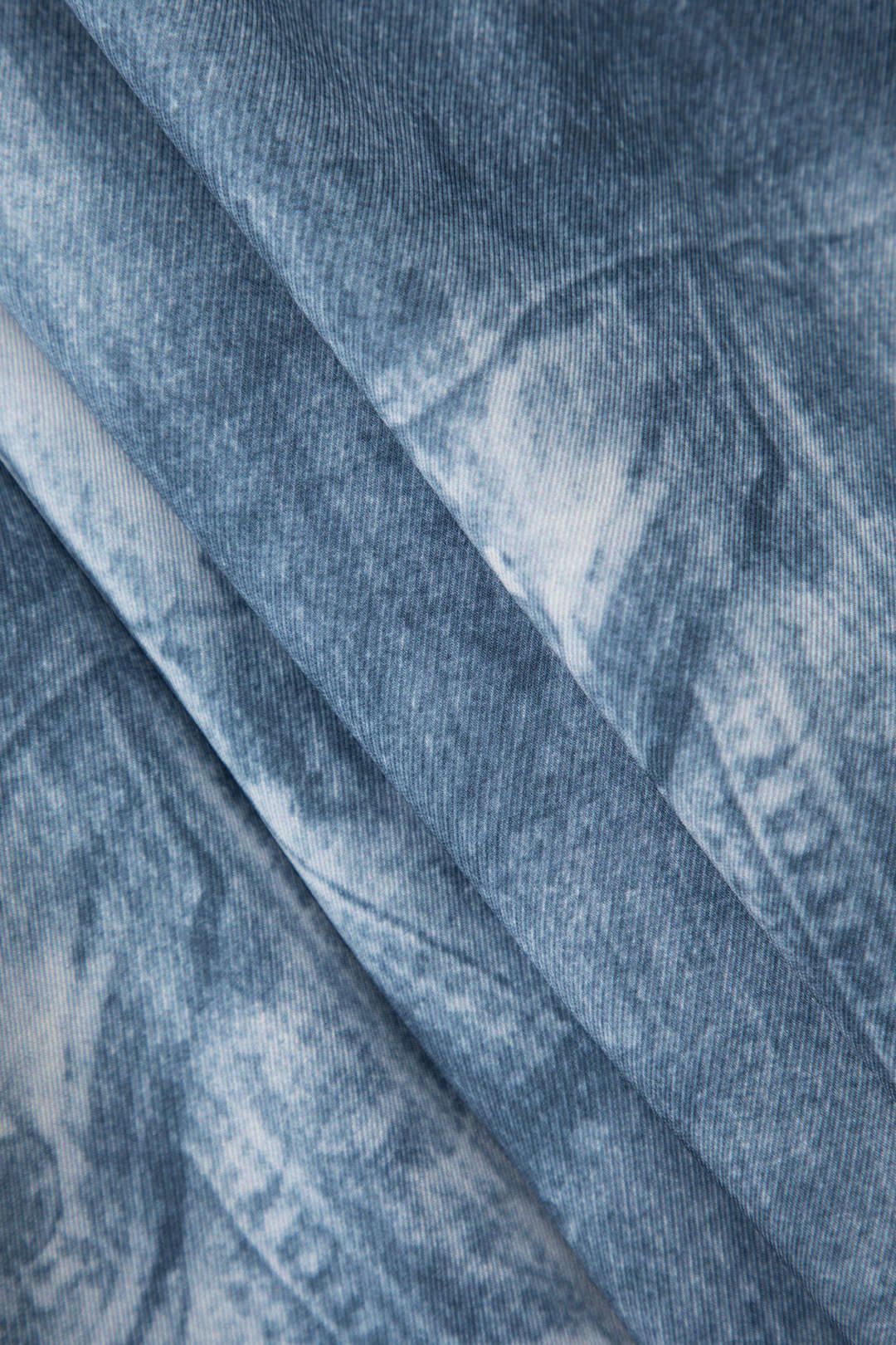 Denim Print V-neck Backless Midi Dress sold by Micas product image thumbnail 3