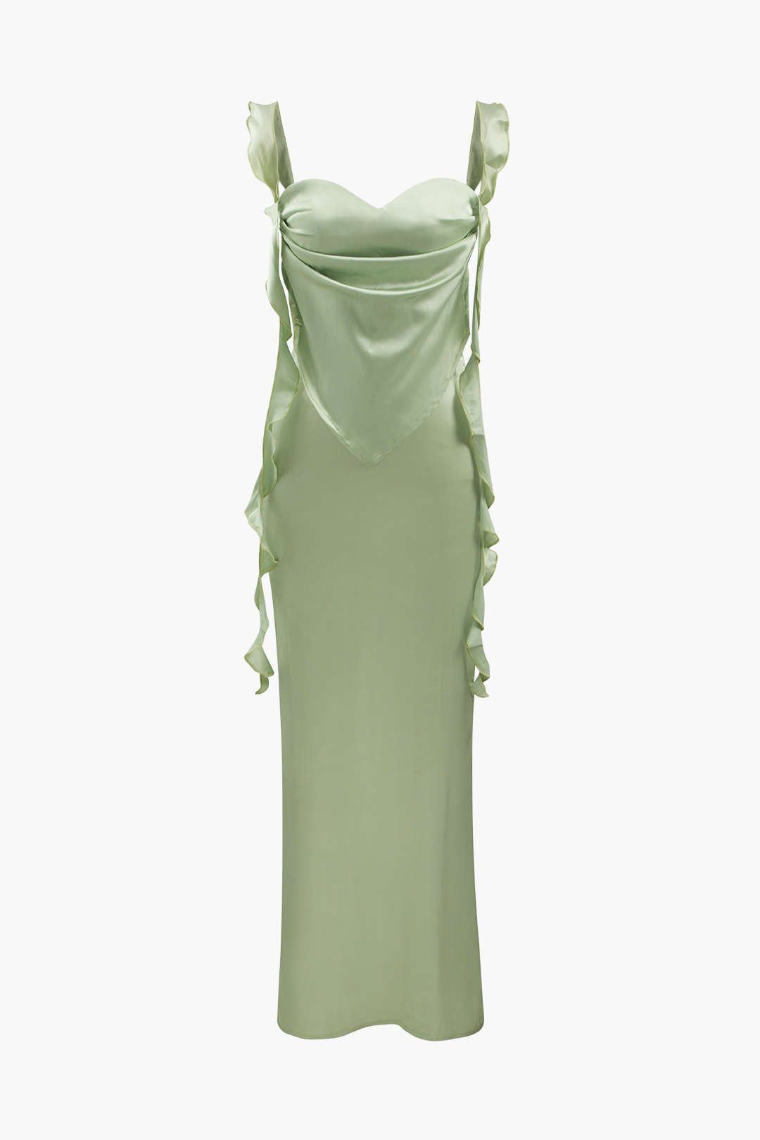 Sweetheart Neckline Satin Backless Maxi Dress sold by Micas