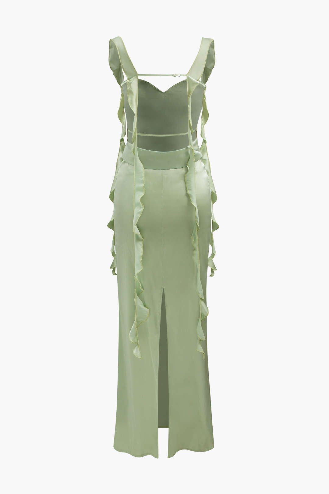 Sweetheart Neckline Satin Backless Maxi Dress sold by Micas product image thumbnail 2