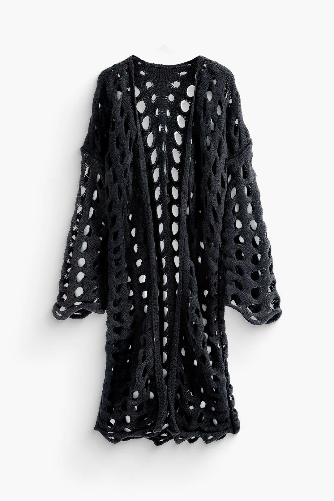 Open Knit Long Cardigan sold by Micas