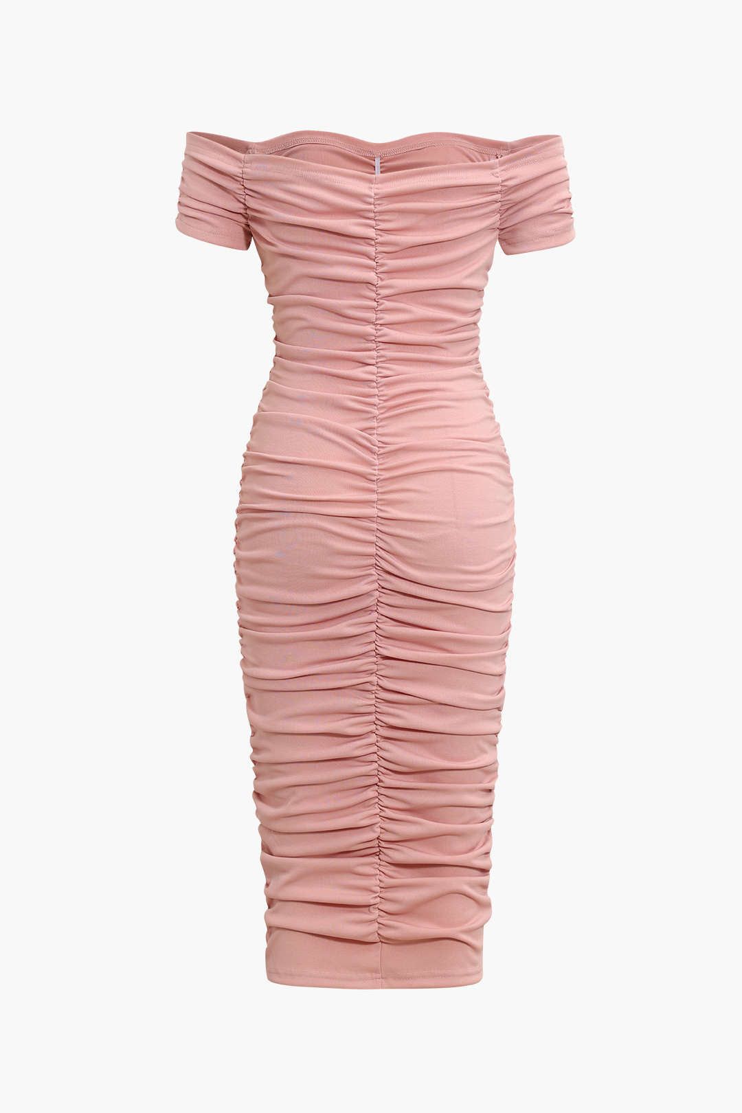 Off The Shoulder Ruched Bodycon Midi Dress sold by Micas product image thumbnail 2