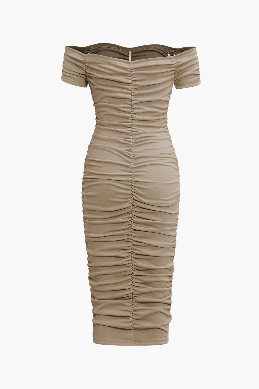 Off The Shoulder Ruched Bodycon Midi Dress sold by Micas product image thumbnail 8