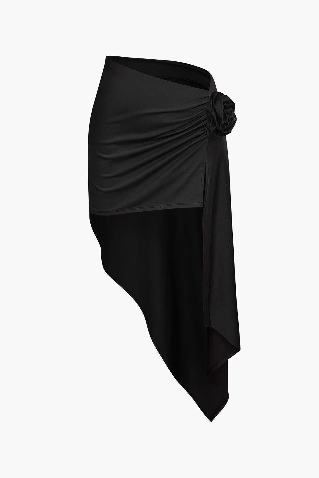 Rose Ruched Asymmetric Split Skirt sold by Micas