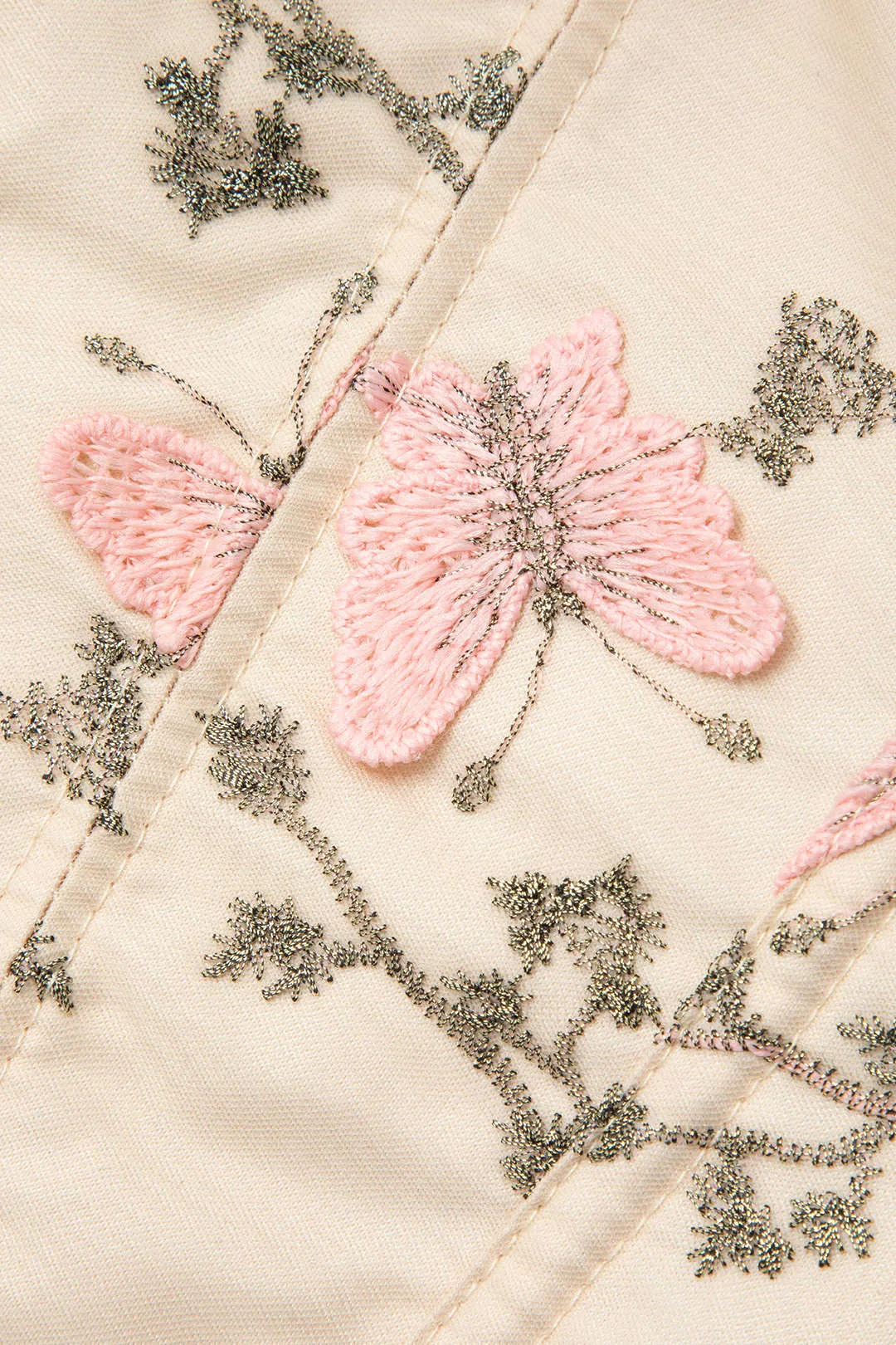 Butterfly Embroidered Braided Tie Corset Top sold by Micas product image thumbnail 4