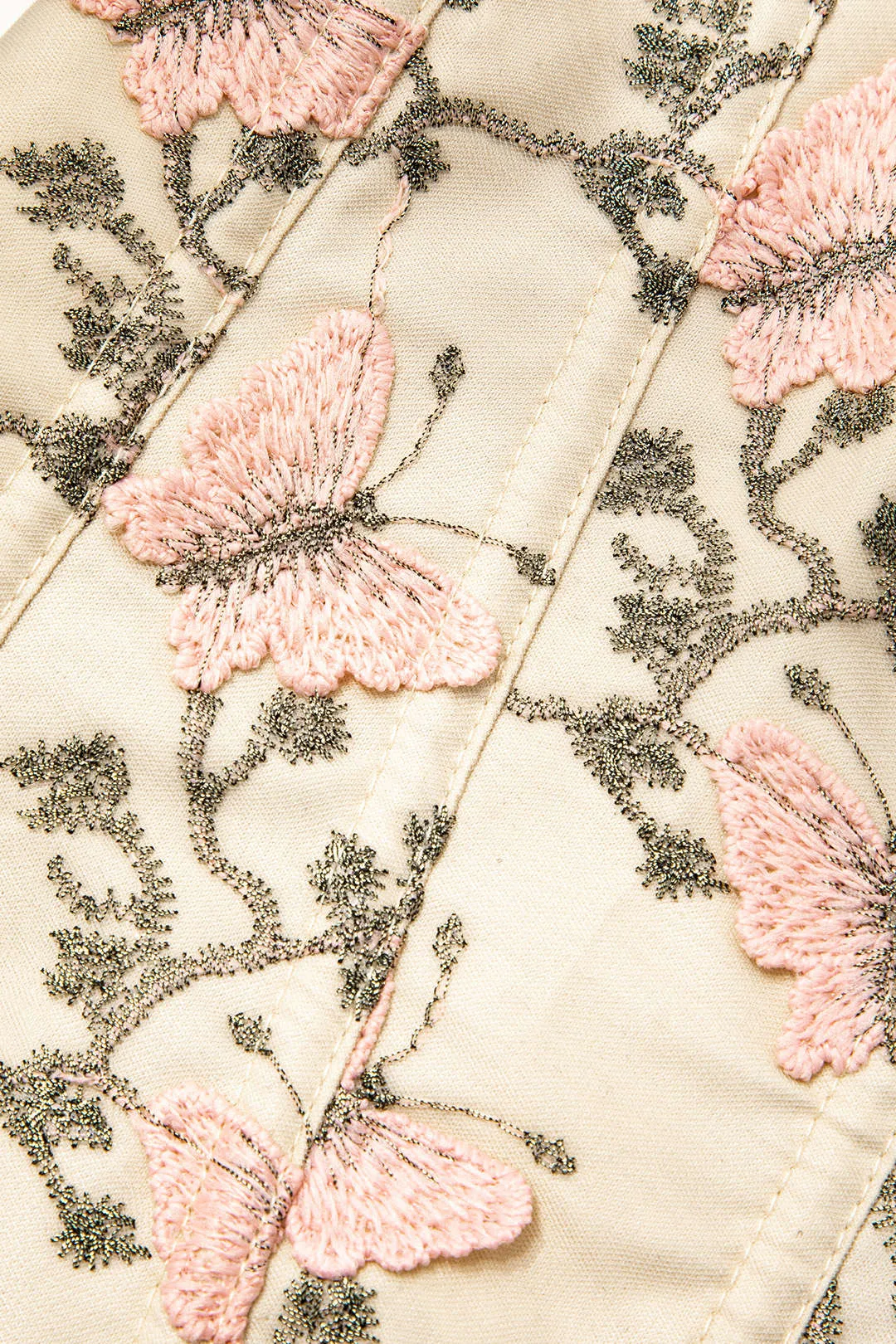 Butterfly Embroidered Braided Tie Corset Top sold by Micas product image thumbnail 3