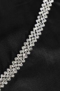V-neck Rhinestone Detail Satin Maxi Dress sold by Micas