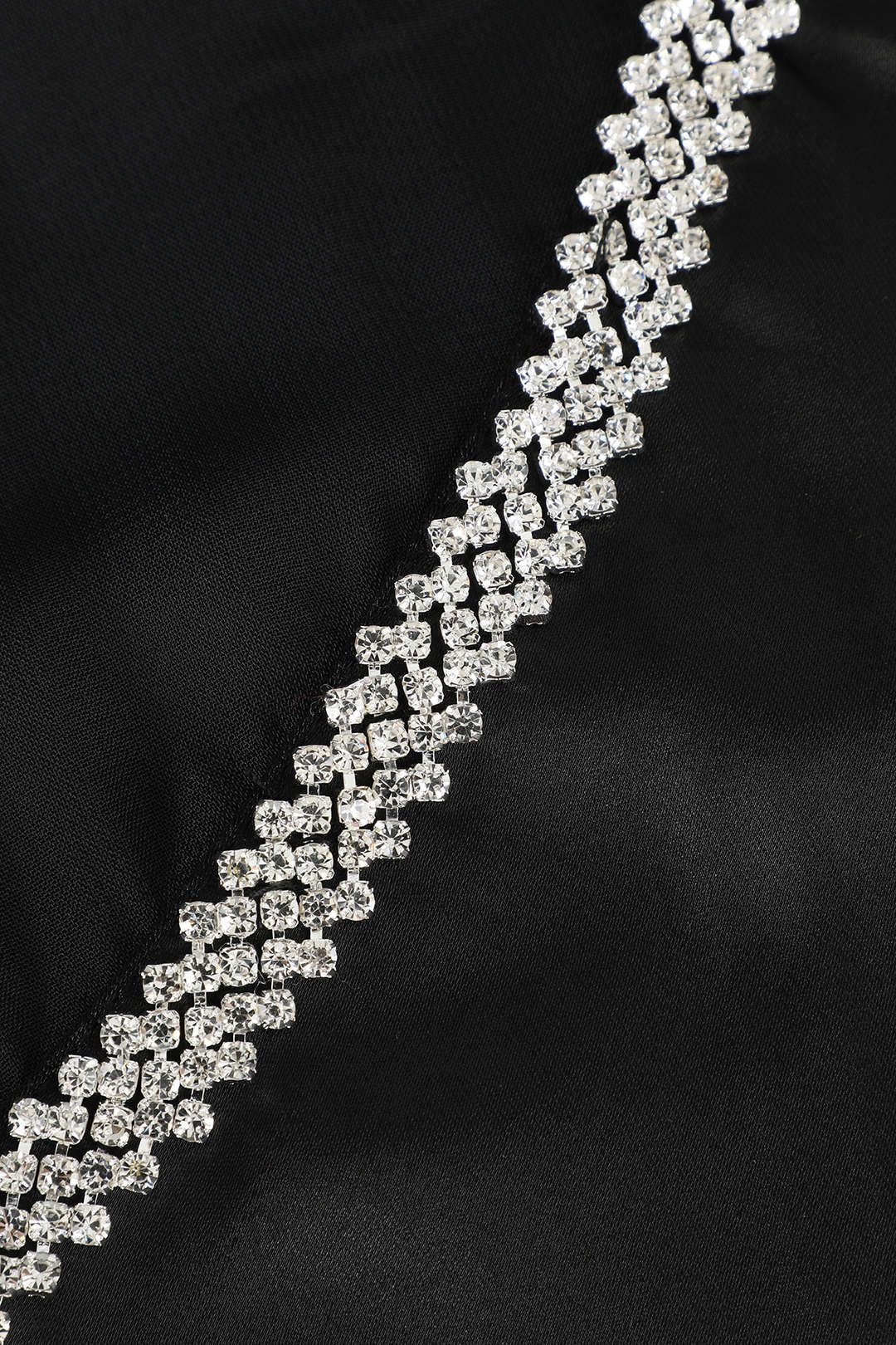 V-neck Rhinestone Detail Satin Maxi Dress sold by Micas product image thumbnail 3