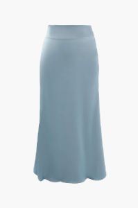 Satin Midi Skirt With Elastic Waistband sold by Micas