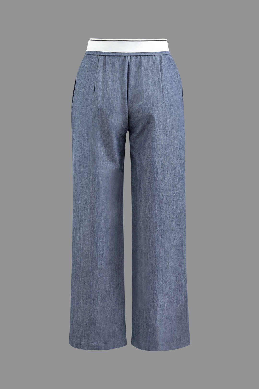 Low Rise Contrast Waistband Pleated Wide Leg Pants sold by Micas product image thumbnail 2