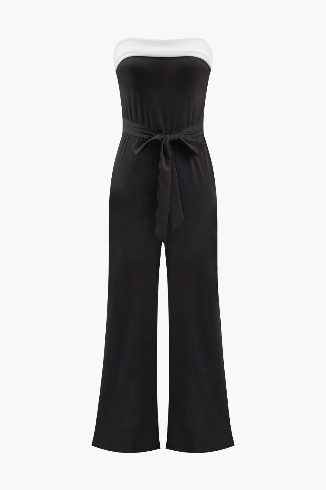 Strapless Wide Leg Belted Jumpsuit sold by Micas