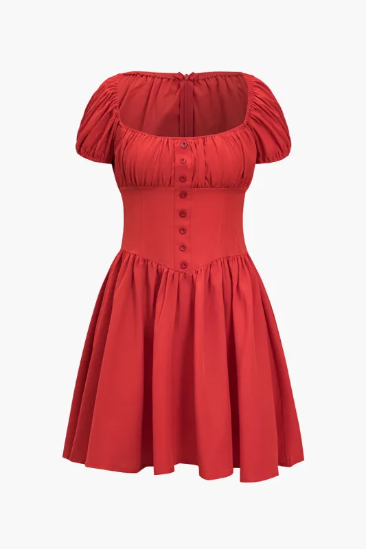 Solid Ruched Mini Dress sold by Micas