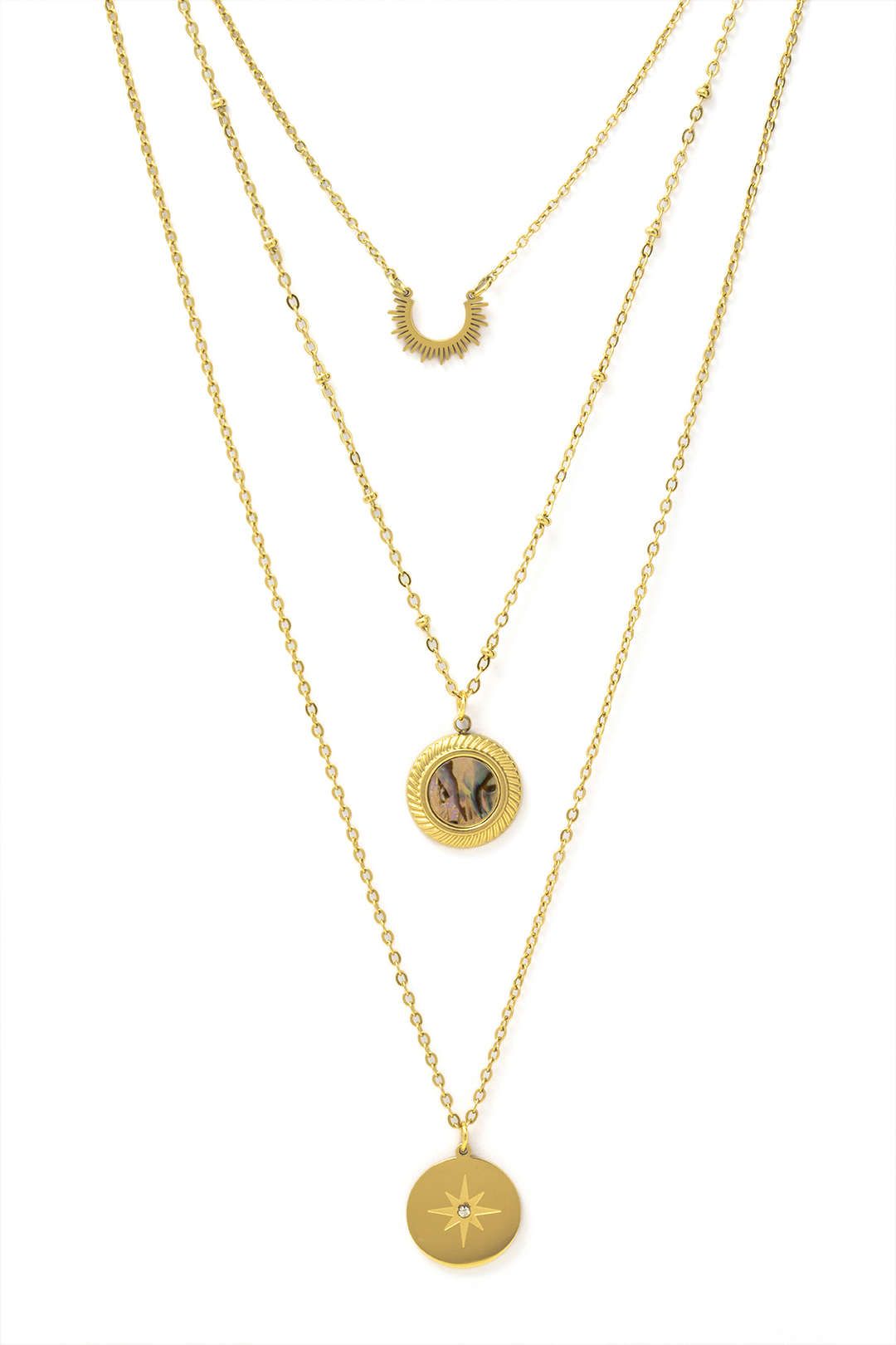 Triple-Layered Pendant Necklace sold by Micas