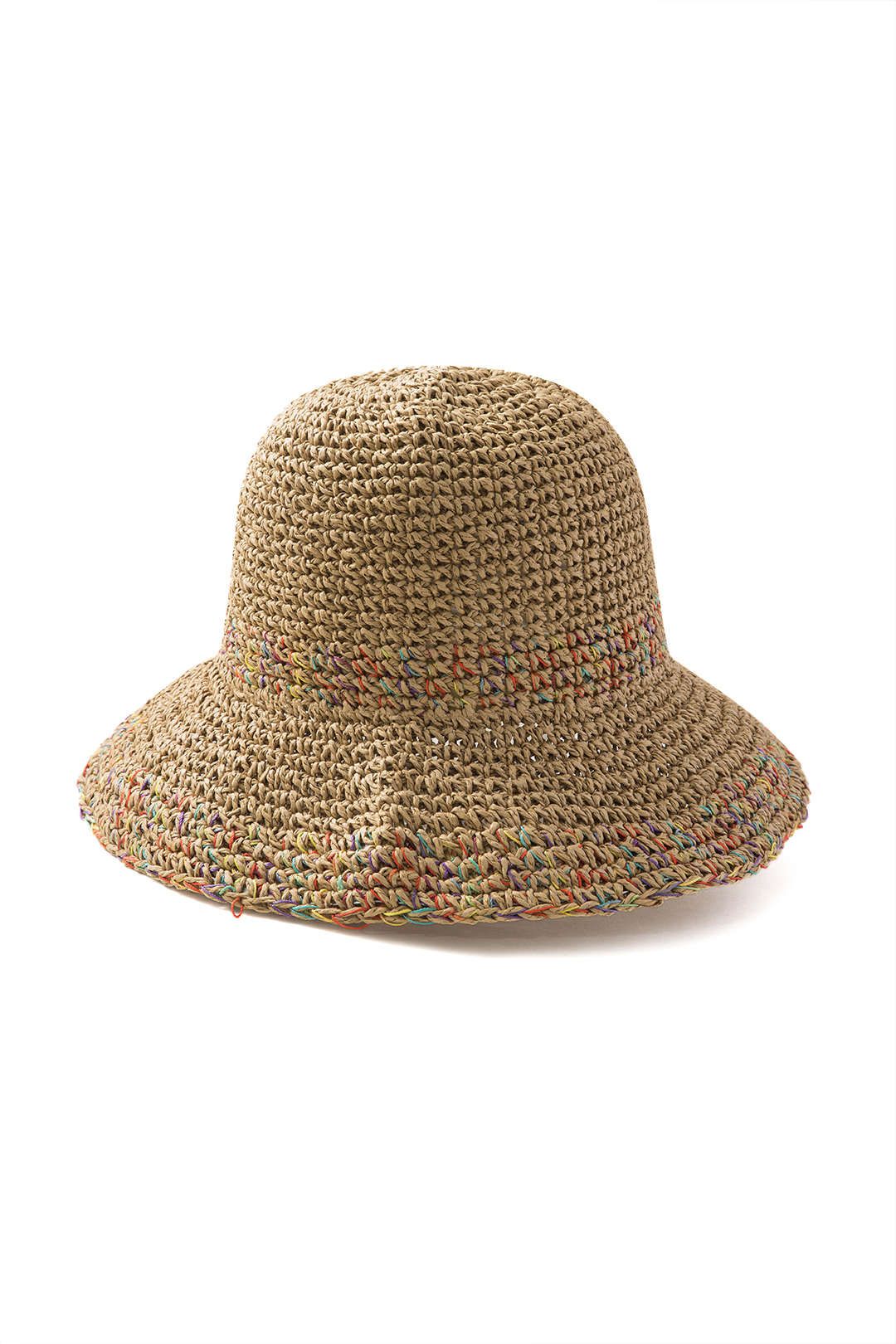 Colorblock Straw Bucket Hat sold by Micas