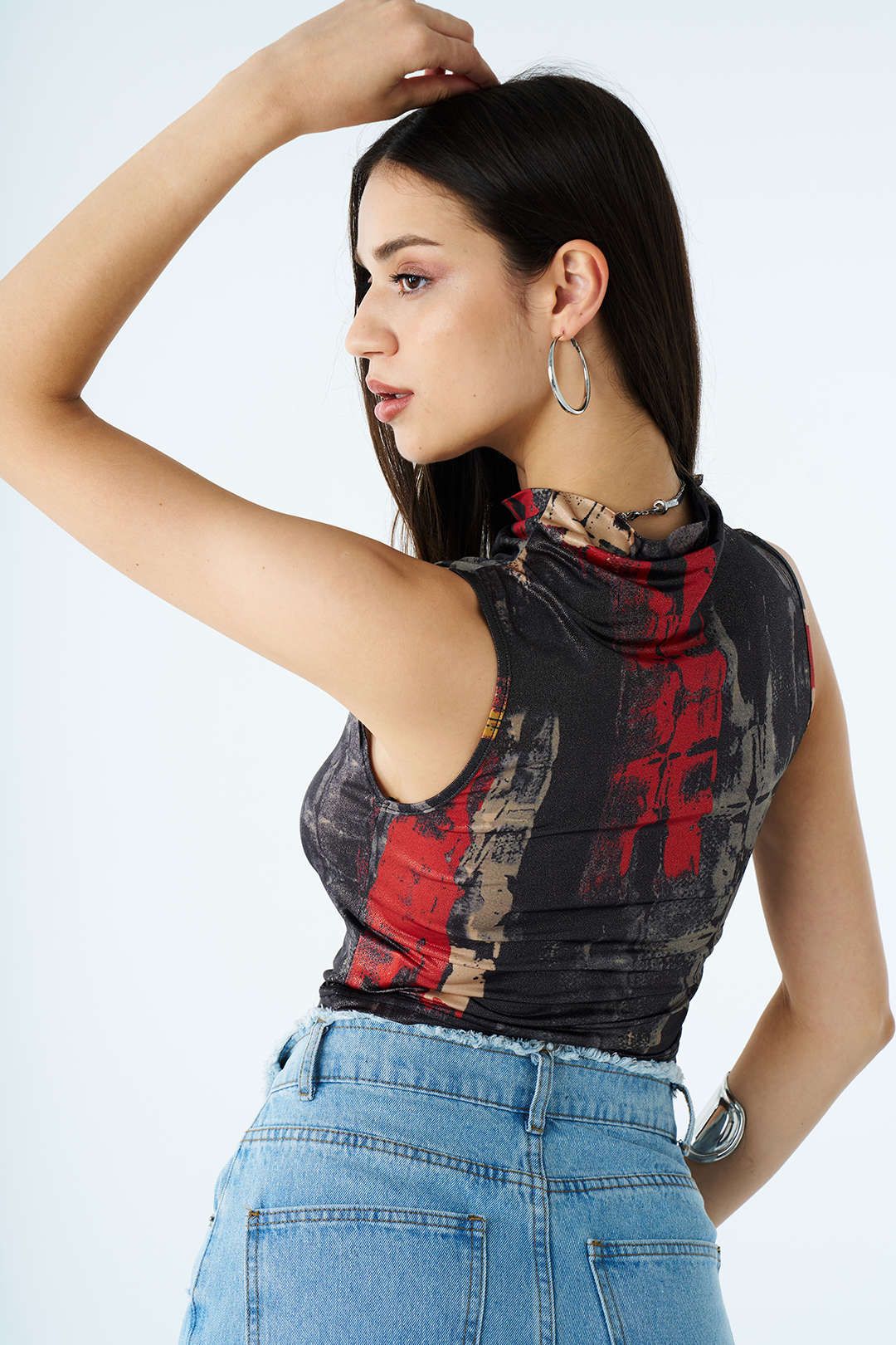 Abstract Print Mock Neck Tank Top sold by Micas product image thumbnail 5