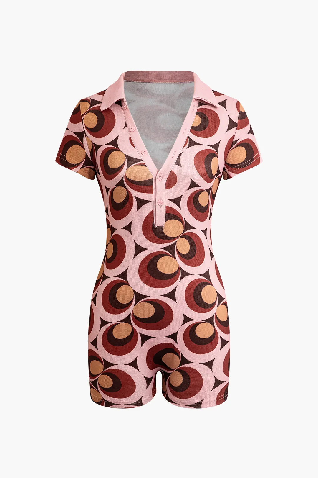 Strikket kortærmet bukser med geometrisk tryk sold by Micas