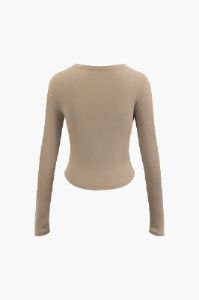 Crew Neck Cut Out Long Sleeve Top sold by Micas