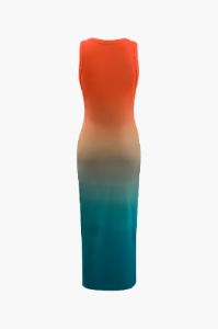 Ombre V-neck Sleeveless Midi Dress sold by Micas