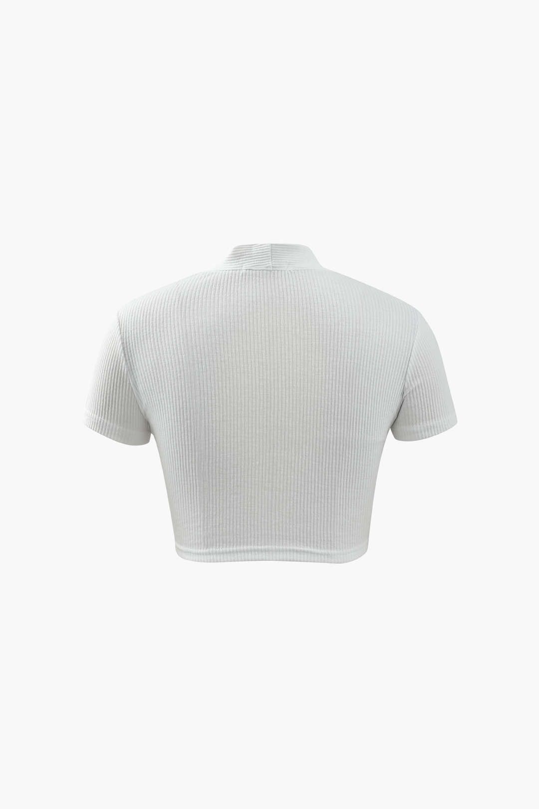 Ribbed Twist Front Crop T-Shirt sold by Micas product image thumbnail 2